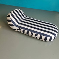 Chaise longue gonflable en PVC rayée bleue et blanche, épaisseur 0,3 mm, pour piscine, matelas pneumatique, transat de bain de soleil