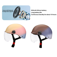 Casque de moto demi-casque scooter été quatre saisons universel homme et femme casque de sécurité scooter casque dégradé