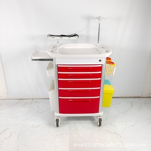 Chariot d'hôpital en ABS pour traitement, 890x520x824mm, avec tiroir et bac pour usage médical - Product Image 4