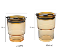 Gobelets en verre de tasse de café transparents clairs de Sublimation vierge droite avec le couvercle et la paille