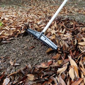16-Tooth Dual-Function Lightweight Aluminum Telescopic Garden <b>Rake</b> Black 150cm Handle PA+FG Tines Taiwan - Product Image 2