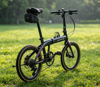 Bicicleta Plegable Aurora Chameleon con Cuadro de Carbono T700, Pintura con Efecto de Cambio de Color Exclusivo, Apariencia Elegante y Urbana