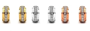 Boucles d'oreilles créoles Huggie pour femme, design décontracté et audacieux, en or massif 18 carats plaqué or, avec diamant 100% naturel, pour mariage - Product Image 4