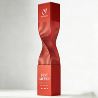 Trophée de luxe haut de gamme créatif en colonne torsadée, trophée commémoratif personnalisé pour concours annuel