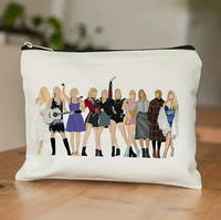 Pochette cosmétique personnalisée populaire en toile avec logo sérigraphié, fermeture éclair, sac de rangement pour filles, sac de danse de ballet en gelée
