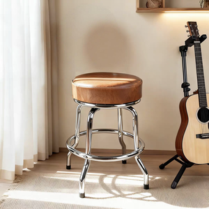 Taburetes de Bar Giratorios de Diseño Moderno con Cojín de Metal Cromado para Hoteles, Comedor, Sala de Estar, Uso en Exteriores, Muebles de Restaurante - Product Image 2