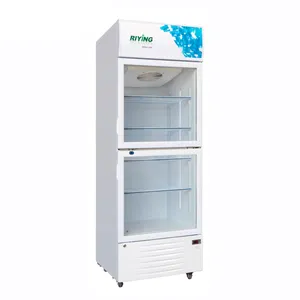 450L Đôi Cửa Dọc Thẳng Đứng Showcase Hiển Thị Máy Làm Lạnh Chai Tủ Cooler Cho Cola Uống