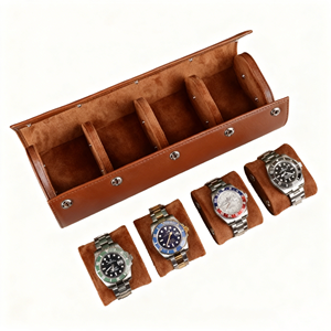 Sac de rangement portable en cuir PU personnalisé avec logo pour montres, étui de protection de voyage pour montres, sac cadeau de présentation pour montres - Product Image 1