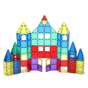 Bestseller Kinder Kinder Lernspiel zeug 60 Stück Magnet Bau fliesen Magnetische Verbindungs bausteine für Kinder