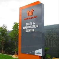 Nouvelle conception de panneau de signalisation autoportant pour parking, lettres métalliques rétroéclairées, panneau signalétique pour décoration murale intérieure de bâtiment, SMD CE ROHS FCC