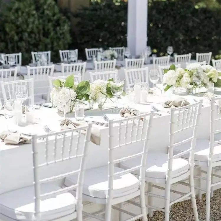 Clear resin Party Event Gold Wholesale Tiffany Dining garden sedia per banchetti di nozze all'aperto in plastica trasparente per PC