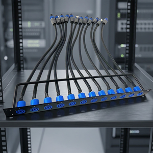 Panel de Conexiones 1U de 12 Puertos XLR para Audio/Video, Montaje en Rack de Acero con Conectores Azules para Sistemas de Audio y Video - Product Image 3