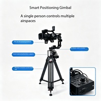 JIANMEI Support de cardan électrique en alliage d'aluminium à cinq axes avec programmation intelligente, dédié au streaming en direct et perche à selfie rotative