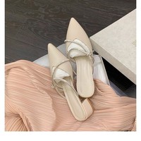 Nouvelles Sandales d'Été Sexy pour Femme à Talons Hauts Pointus et Strass