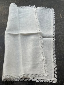 <span class=keywords><strong>100</strong></span>% fransız keten rustik peçeteler keten dantel peçeteler Shabby Chic Vintage stil LOGO doğal beyaz makine yıkanabilir özelleştirmek - Product Image 3