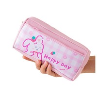 Nouvelle trousse à crayons grande capacité 2026, motif animalier mignon, double fermeture éclair, haute qualité, avec logo imprimé en tissu