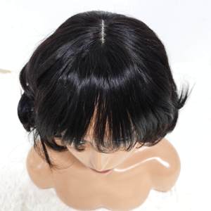 42$ Promotion Letsfly 12A Raw Virgin Hair SDD <b>Wigs</b> Bouncy Loose 1x3 <b>Lace</b> <b>Wigs</b> with Bang, #99J, #4, Natural Color 12inch - Product Image 5