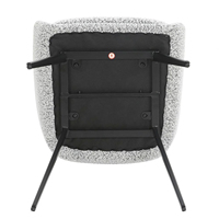 Chaise d'appoint fabriquée en Chine avec pieds en métal-Chaises de salle à manger rembourrées Chaise en tissu Boucle mignonne pour salle à manger de cuisine