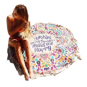 Fabricants en chine <span class=keywords><strong>Fouta</strong></span> serviette de <span class=keywords><strong>Plage</strong></span> Ronde En Microfibre imprimée - Product Image 3