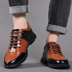 Men's Breathable Leather Oxfords <b>Low</b> <b>Heel</b> Office Casual Shoes Rubber Sole Stitching Detail Wenzhou Made - Product Image 2