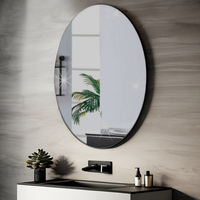Miroir mural autocollant en gros d'usine, autocollant miroir 3D ovale en acrylique pour décoration murale DIY, miroir mural adhésif