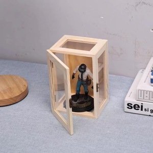 Wooden Storage <b>Box</b> With Glass Lid Cosmetic Organizer Desktop Display Case Eco Friendly <b>Makeup</b> Organizer - Product Image 2