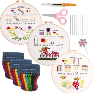 Kit de broderie classique à motifs personnalisés, kit de couture pour débutants, enfants et adultes, avec fils - Product Image 5