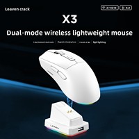 Souris ergonomique sans fil X3 double mode à 6 boutons avec base de charge, légère, pour ordinateur portable, jeux et e-sport