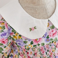Robes smockées pour filles d'été, broderie florale, faites à la main, vêtements pour filles