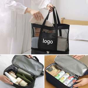 Bolsa de Almacenamiento de Doble Capa para Picnic, Deportes, Viajes y Actividades al Aire Libre, Resistente al Agua, de Poliéster, Reutilizable, con Diseño de Cuadrícula, Colorida - Product Image 5