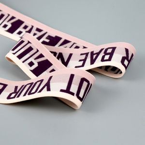 1.5 Inch Nylon Webbing Customized Logo Jacquard <b>Elastic</b> for Garment Accessories Waist Band - Product Image 3