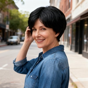 Perruque Courte Droite Synthétique Grise pour Femmes Européennes et Américaines, Faite à la Machine, Réglable, pour Changer de <span class=keywords><strong>Coiffure</strong></span>, Usage Quotidien, Couvre-Tête Complet - Product Image 3