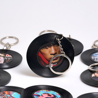 Porte-clés personnalisé en vinyle NFC, disque acrylique rétro, porte-clés imprimé, breloque de sac personnalisée, cadeau