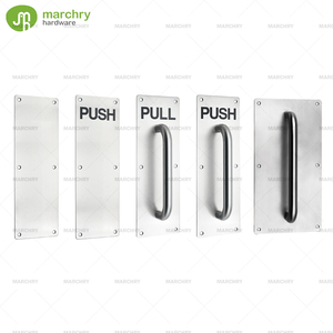 Plaque de forme rectangulaire porte commerciale en acier inoxydable 304 poignée push-pull avec plaque - Product Image 4