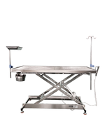 Table chirurgicale vétérinaire professionnelle en acier inoxydable avec compartiments, pour hôpital vétérinaire, avec roulettes et support IV