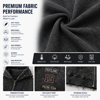 Sweat-shirt à capuche pour homme, coupe oversize et décontractée, épais, à carreaux effilochés, effet vieilli et usé, brodé, style rétro, vente en gros
