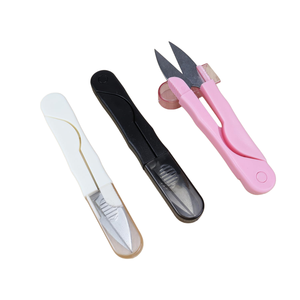 Ciseaux de couture et de broderie multicolores en acier à haute teneur en carbone, coupe-fil en U, ciseaux de tailleur pour travaux manuels - Product Image 1