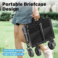 Chariot pliable de gros pour le camping, les courses, la plage – Mini-chariot utilitaire pliant à quatre roues en acier