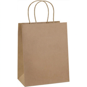 Sacs en papier kraft jetables de haute qualité, bon marché, pour emballages cadeaux, vêtements, shopping, usine, impression de logo personnalisé avec poignées - Product Image 1