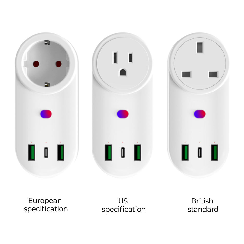 HONPNK Fast Charging WiFi Remote Control USB + Type-C US UK EU Standards 65W GaN Smart Socket Safe & Stylish
