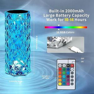Lámpara Nocturna de Cristal LED de PVC Moderna y Romántica, con 16 Colores Cambiantes RGB, Recargable por USB, para Decoración de Interiores, Mesa o Escritorio, Venta al Por Mayor - Product Image 4