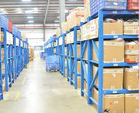 Étagères de rangement robustes en acier Q235 à 4 niveaux, réglables, galvanisées, capacité de 500 kg, pour l'empilage de marchandises en entrepôt