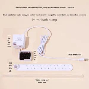 Bain automatique pour perroquet à longue queue avec pompe, grande fontaine de douche pour <span class=keywords><strong>oiseaux</strong></span>, baignoire intérieure avec eau du robinet - Product Image 4