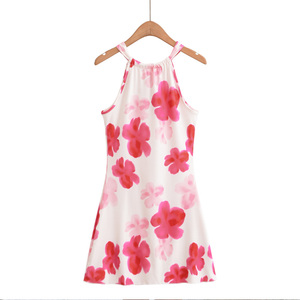 Robe Courte d'Été 2026 pour Femme, Style Européen et Américain, Col Halter Imprimé, Robe Courte Florale Sexy - Product Image 6