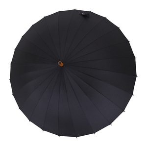 Paraguas Recto Retro con Mango de Madera, Apertura Automática, 24 Varillas, Protección Solar y Contra la Lluvia, Material de Nailon, Ideal para Regalo - Product Image 4