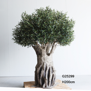 ต้นมะเดื่อใบหูนกพลาสติกเทียม ทนรังสียูวี ขนาด 240 ซม. สีเขียวมะกอก-กาแฟ ใบไม้สีเขียวสมจริง สำหรับตกแต่งภายในและภายนอก - Product Image 3