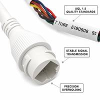 Arnés de cableado para cámara con conector RJ45 DC impermeable IP67, de 30V, 450mm, 10 pines, 28AWG, con revestimiento de aluminio PTFE/PVC, personalizado al por mayor