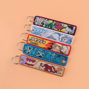 Vente en gros de porte-clés en tissu brodé classique de style japonais, avec motif de monstres Pokémon, porte-clés en tissu, porte-clés en tissu - Product Image 4