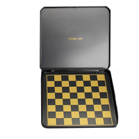 Boîte en étain personnalisée pour jeu d'échecs rectangulaire de voyage