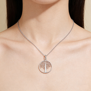 Colliers pendentifs <span class=keywords><strong>Arbre</strong></span> <span class=keywords><strong>de</strong></span> <span class=keywords><strong>Vie</strong></span> en <span class=keywords><strong>Argent</strong></span> Sterling <span class=keywords><strong>Massif</strong></span> 925, Bijoux Personnalisés, Grand Charme <span class=keywords><strong>Arbre</strong></span> Simple - Product Image 2